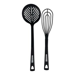 Calphalon Black Nylon Slotted Spoon and Whisk Kitchen Utensil Set‎ 2 Piece A72Q